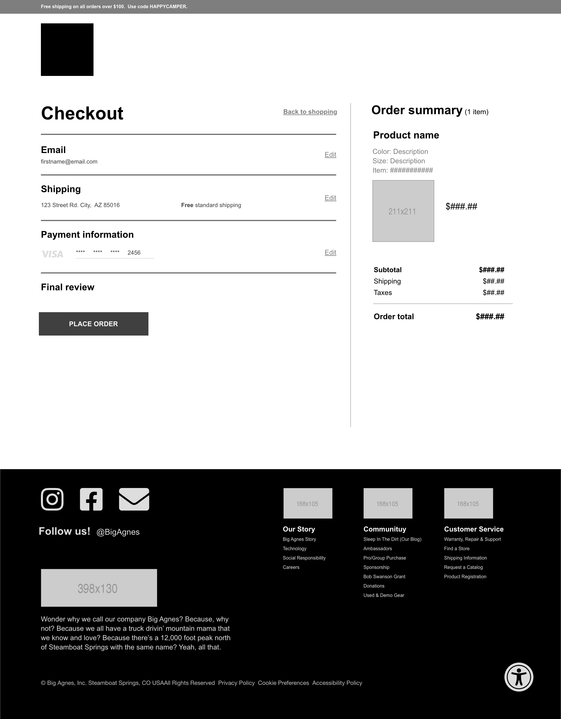 New checkout process wireframe 4